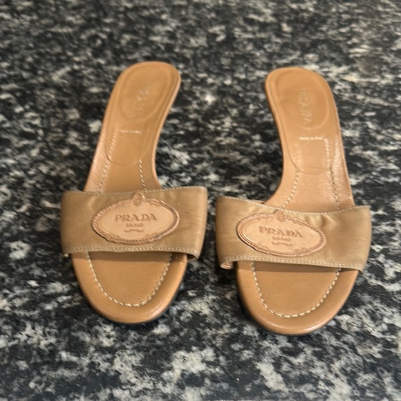 Prada Women's Tan Slide Sandals - Picture 1 of 3